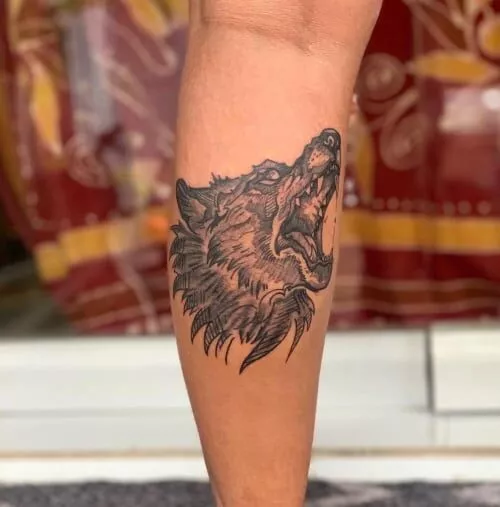 petit tatouage viking loup