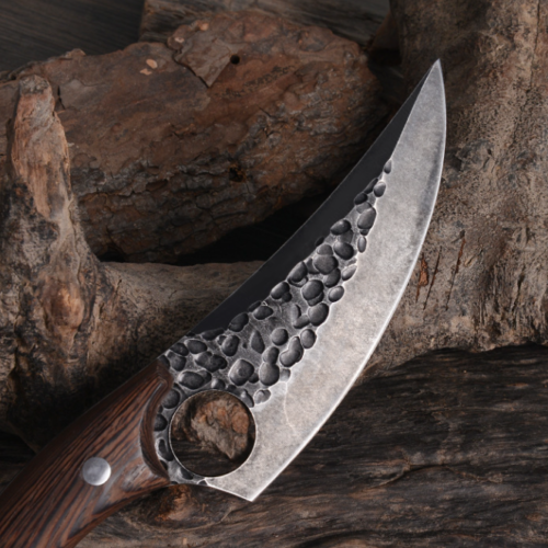 lame couteau viking de chasse artisanal marron