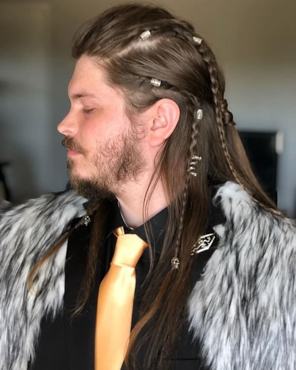 Tresse viking avec perle de