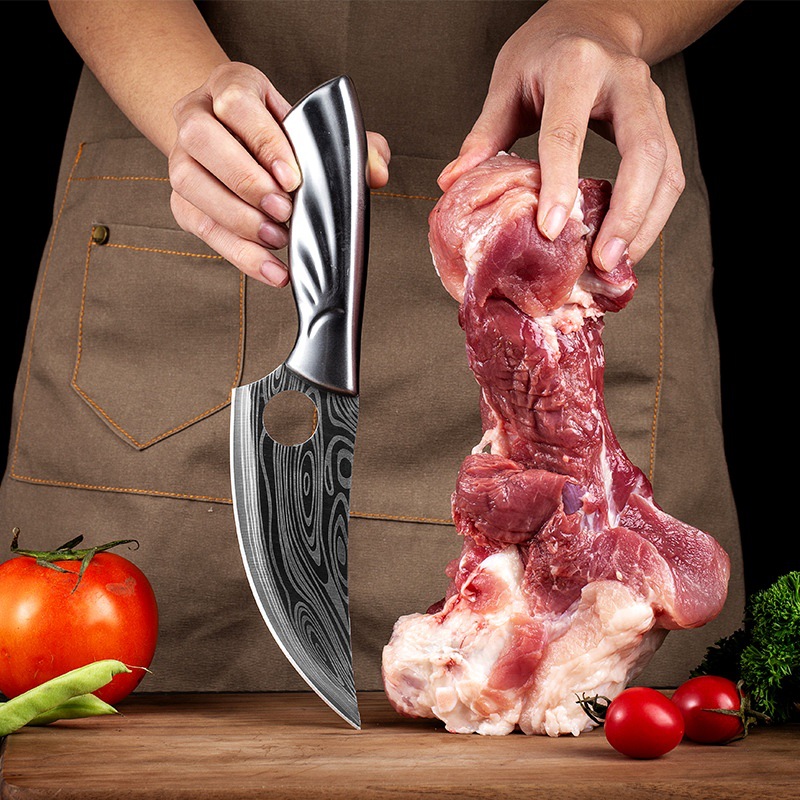 Couteau viking à os en acier inoxydable Damas pour la cuisine