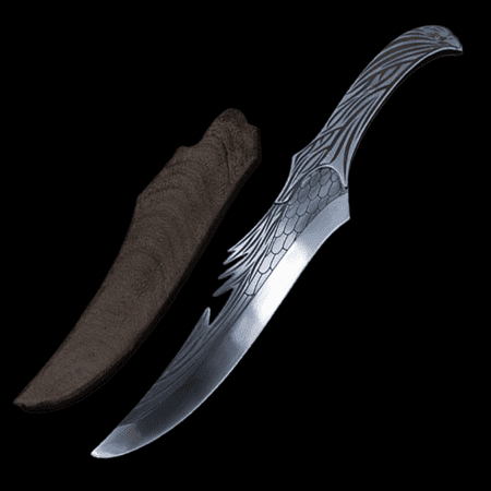 Couteau viking oeil de faucon avec pochete