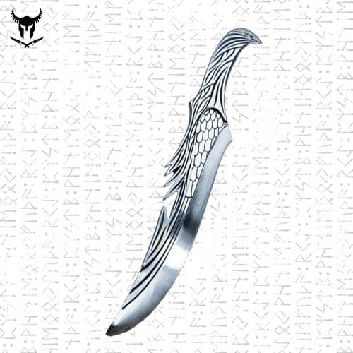 Couteau viking œil de faucon – Poignée en acier inoxydable 22 CM