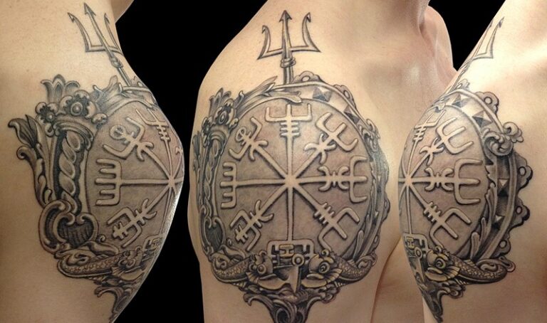 Bouclier Viking en Tatouage