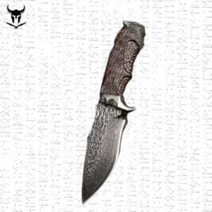 Couteau Hiboux Viking en Acier Damas Grand, Tranchant et Durable pour la chasse