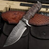 Couteau Hiboux Viking en Acier Damas Grand, Tranchant et Durable pour la chasse