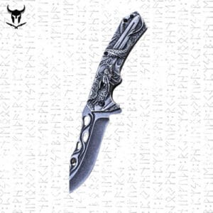 Couteau Nidhoggr Viking de Chasse Pliable à Manche en Acier à Haute Dureté