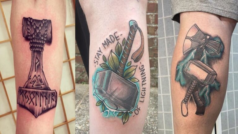 Marteau de Thor dans les Tatouages Viking Mjolnir Tattoo