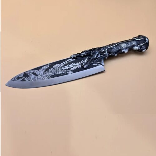 Couteau de Chasse Viking avec Manche en Forme de Dragon 2